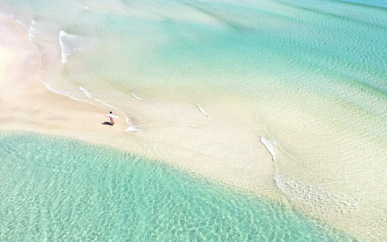 Spaziergang auf einer Sandbank