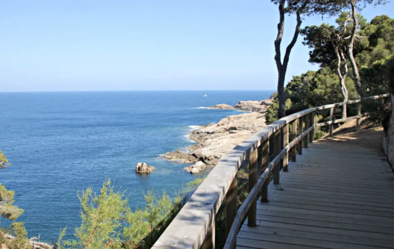 Küstenweg aus Holzbrettern