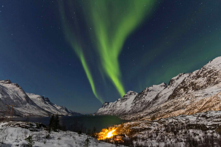 Polarlichter über Fjord