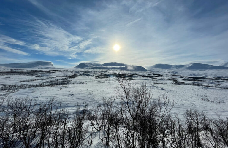 Schneelandschaft in Abisko