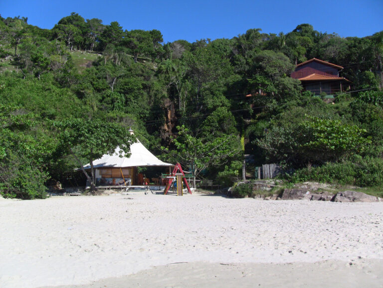 Häuser in perfekter Lage zwischen dem kühlenden Schatten der Bäume und direkt am Strand