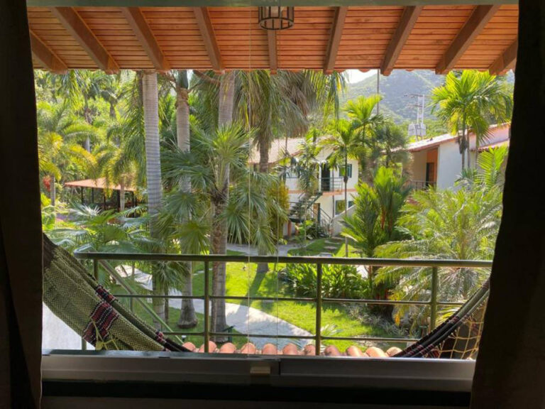 Ausblick vom Balkon in der Posada Arakemo